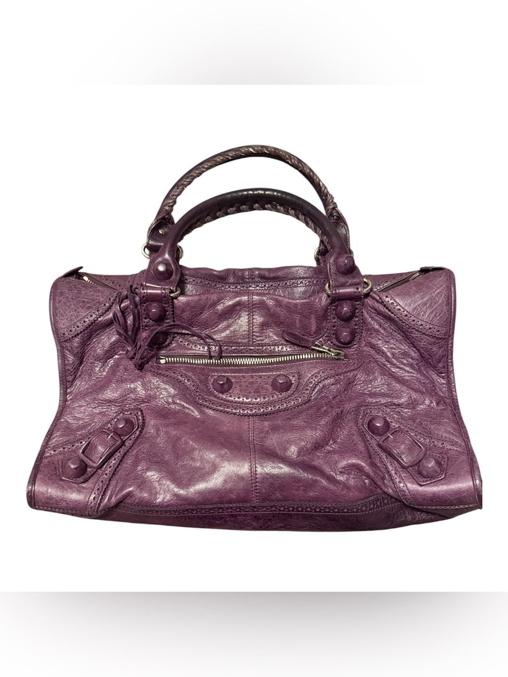 Balenciaga Purple Giant Covered Brogues City Bag